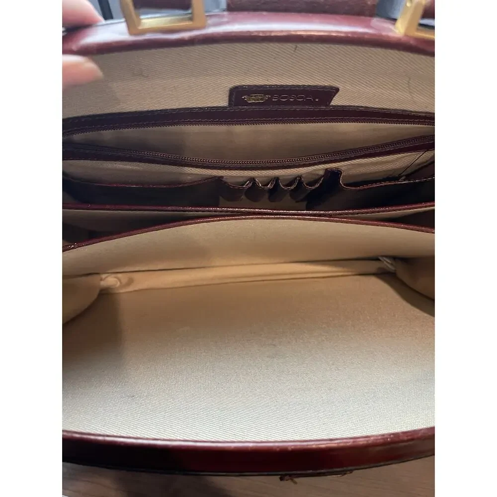 Bosca Old Leather Partners Briefcase Burgundy With Key